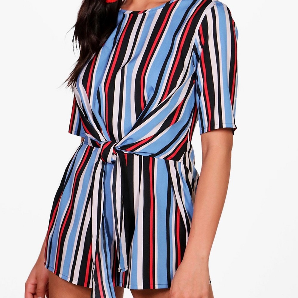 NWT boohoo Striped Romper Playsuit Size 6